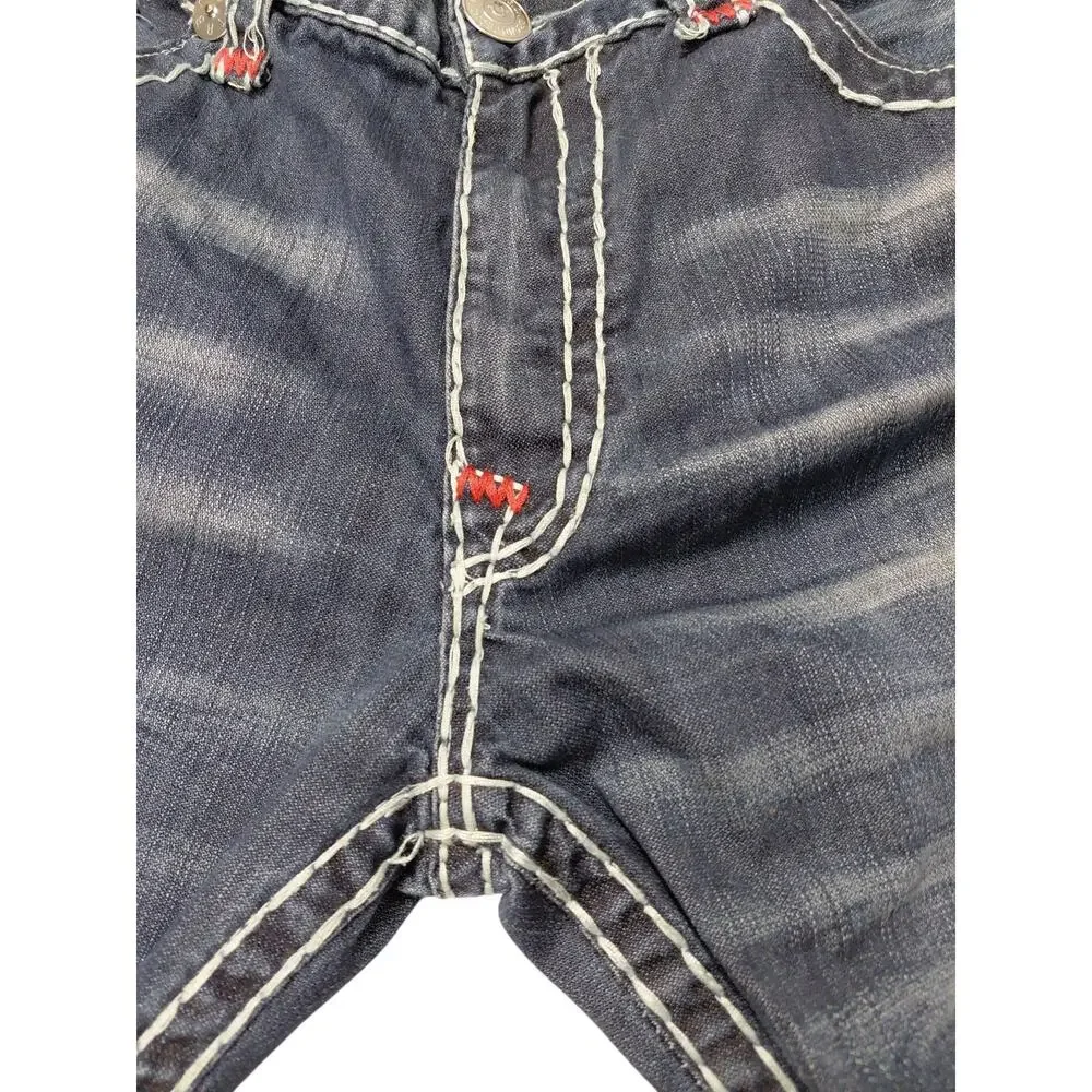 True Religion Slim Embroidered Boot Cut Stich Red Size 40x33
